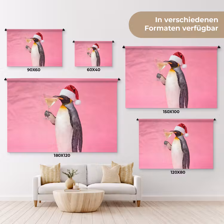 Wandteppich - Pinguin – Weihnachten – Fest — 8