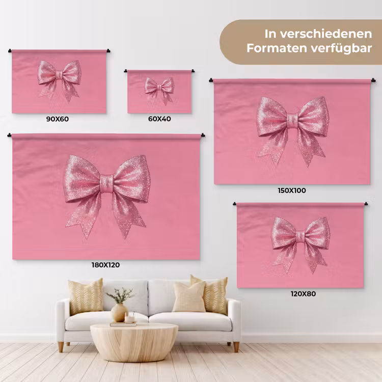 Wandteppich - Rosa Schleife – Glitzer — 8
