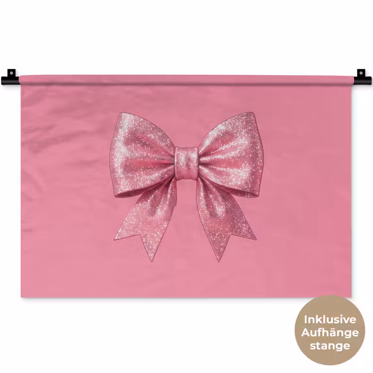 Wandteppich - Rosa Schleife – Glitzer — 9