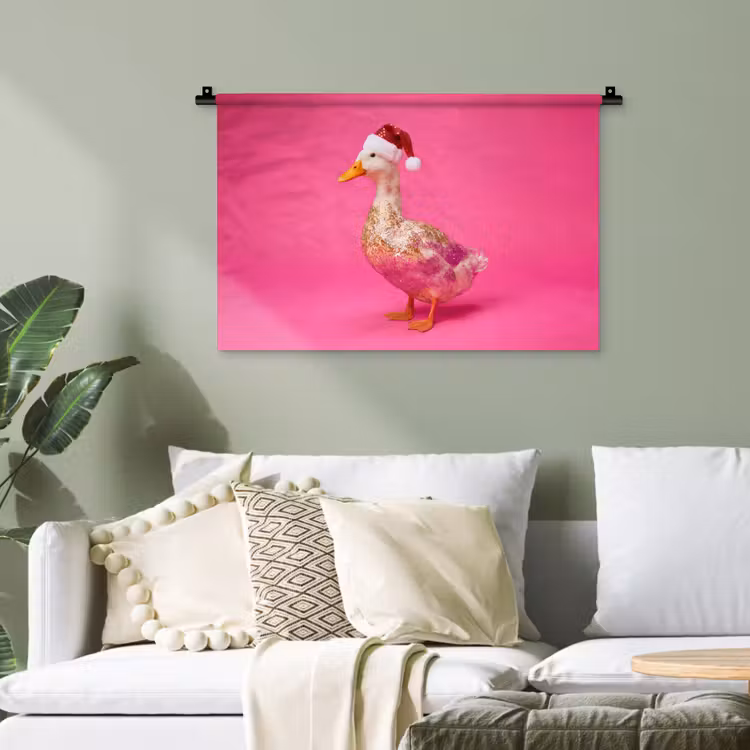 Wandteppich - Vogel – Weihnachten – Rosa — 4