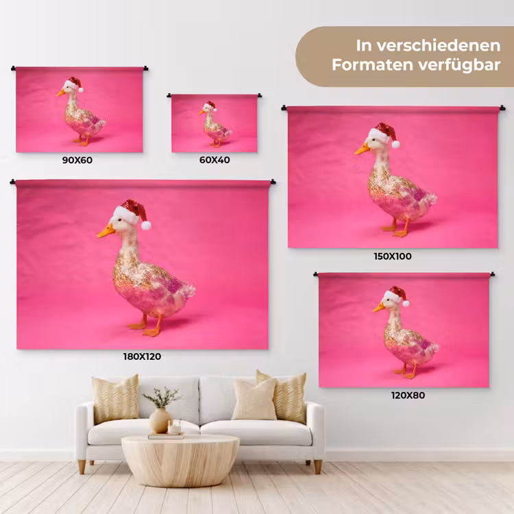 Wandteppich - Vogel – Weihnachten – Rosa — 8