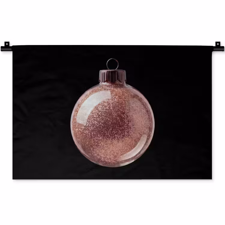 Wandteppich - Weihnachtskugel – Roségold – Weihnachten — 1