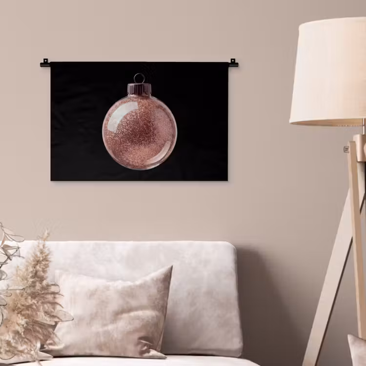 Wandteppich - Weihnachtskugel – Roségold – Weihnachten — 2