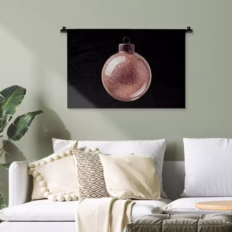 Wandteppich - Weihnachtskugel – Roségold – Weihnachten — 4