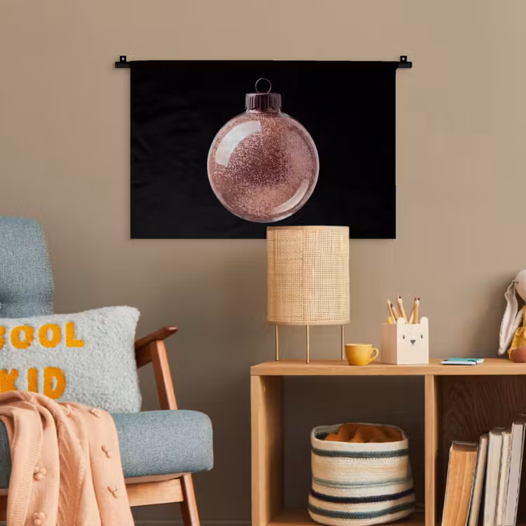Wandteppich - Weihnachtskugel – Roségold – Weihnachten — 5