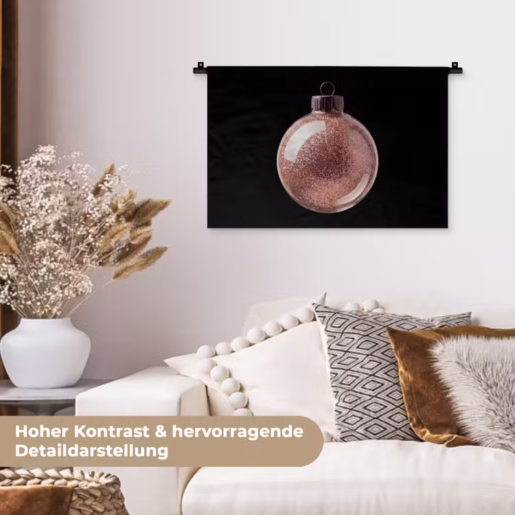 Wandteppich - Weihnachtskugel – Roségold – Weihnachten — 6