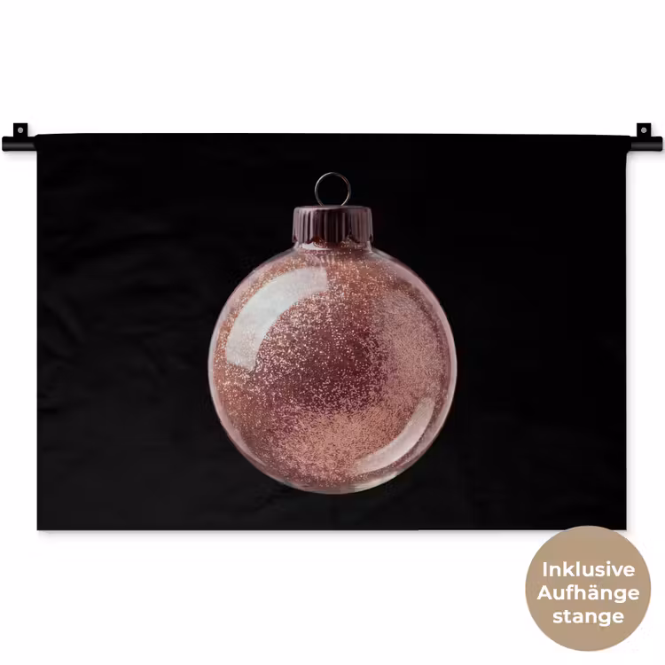 Wandteppich - Weihnachtskugel – Roségold – Weihnachten — 9