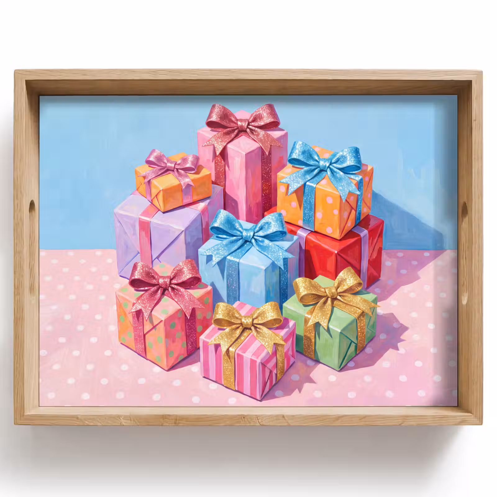 Tablett - Geschenke – Fest – Bunt — 1