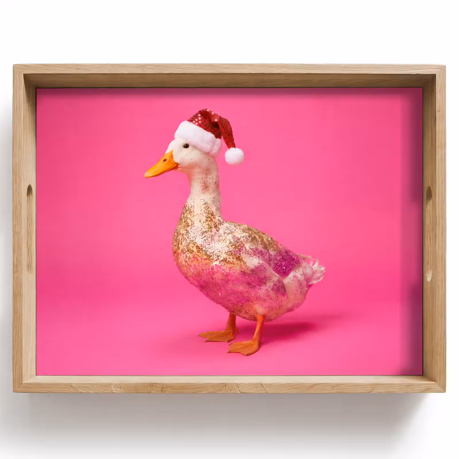 Tablett - Vogel – Weihnachten – Rosa — 1