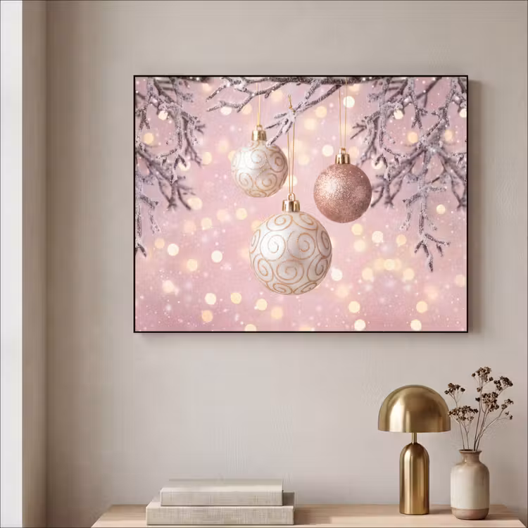Art Frame - Weihnachtskugel – Rosa – Winter — 4