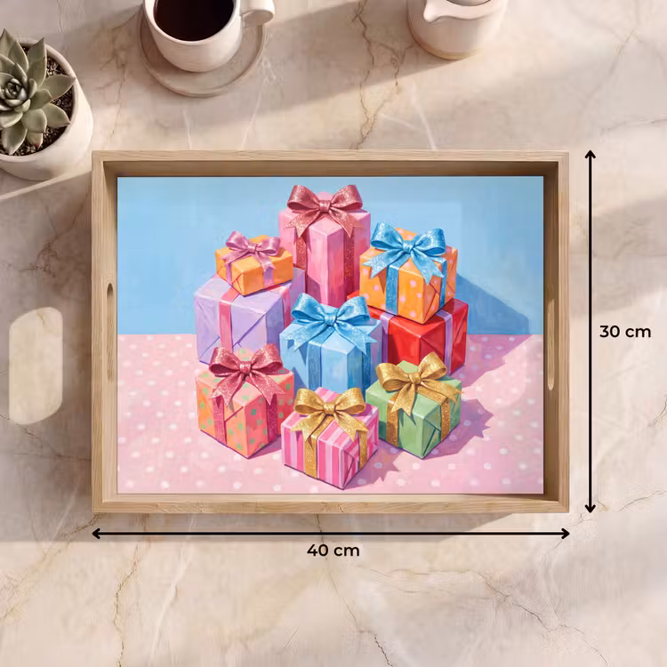Tablett - Geschenke – Fest – Bunt — 9