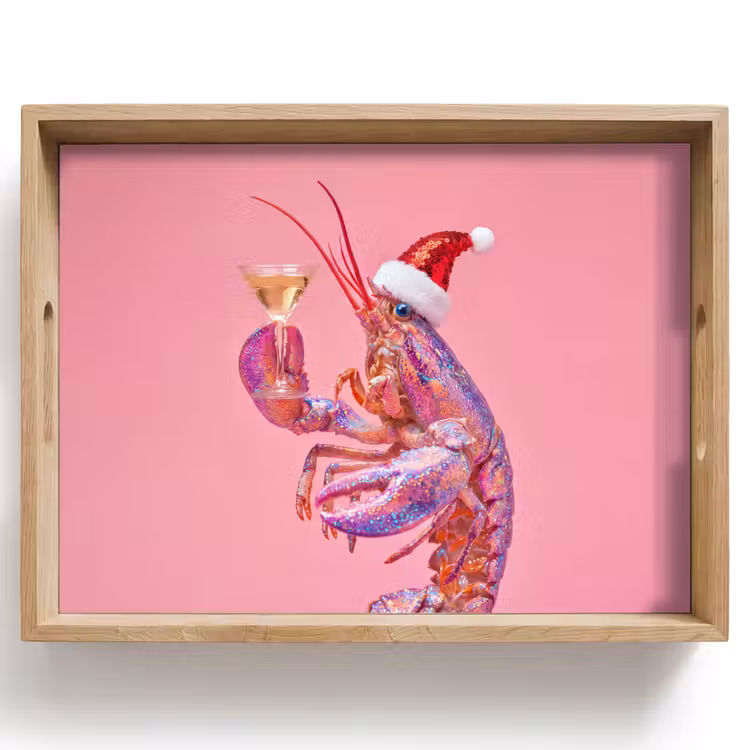 Tablett - Hummer – Weihnachten – Rosa — 1