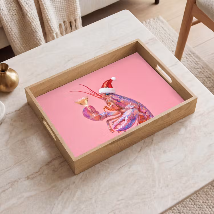 Tablett - Hummer – Weihnachten – Rosa — 2