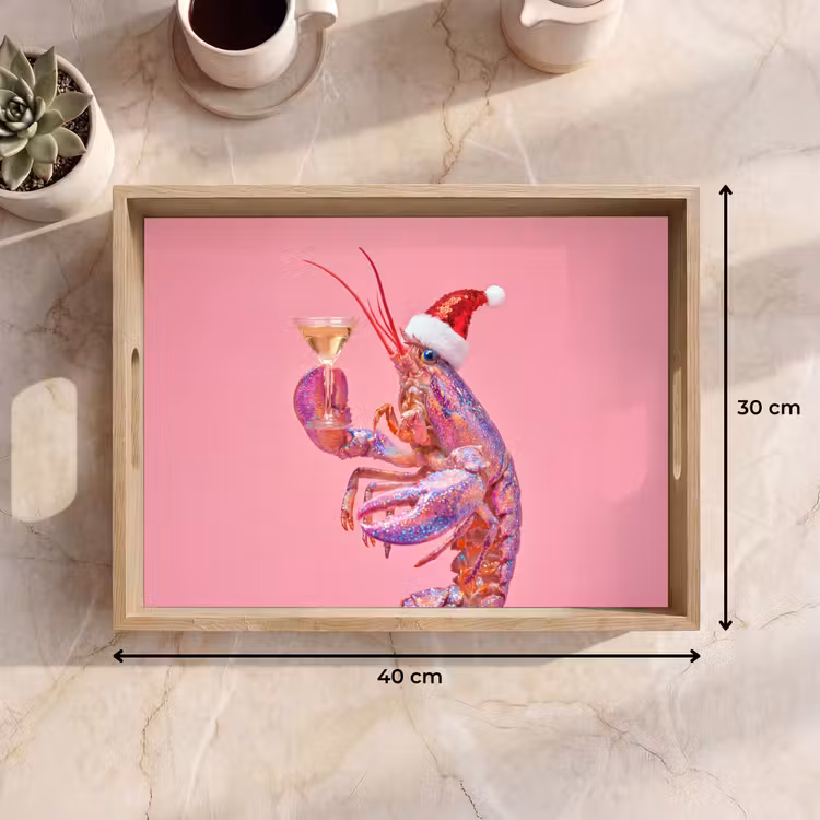Tablett - Hummer – Weihnachten – Rosa — 9