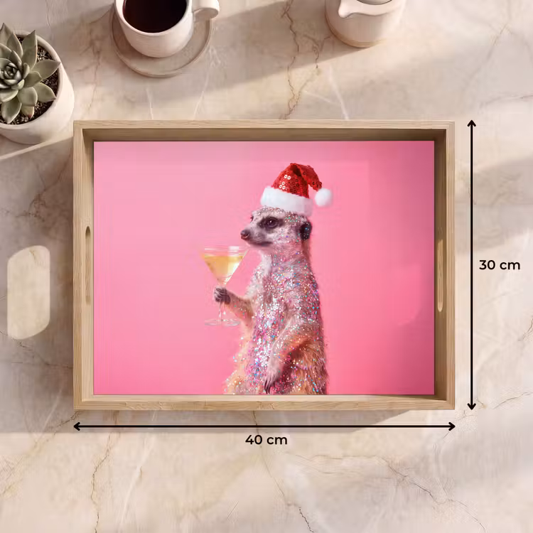 Tablett - Tiere – Glitzer – Party — 9