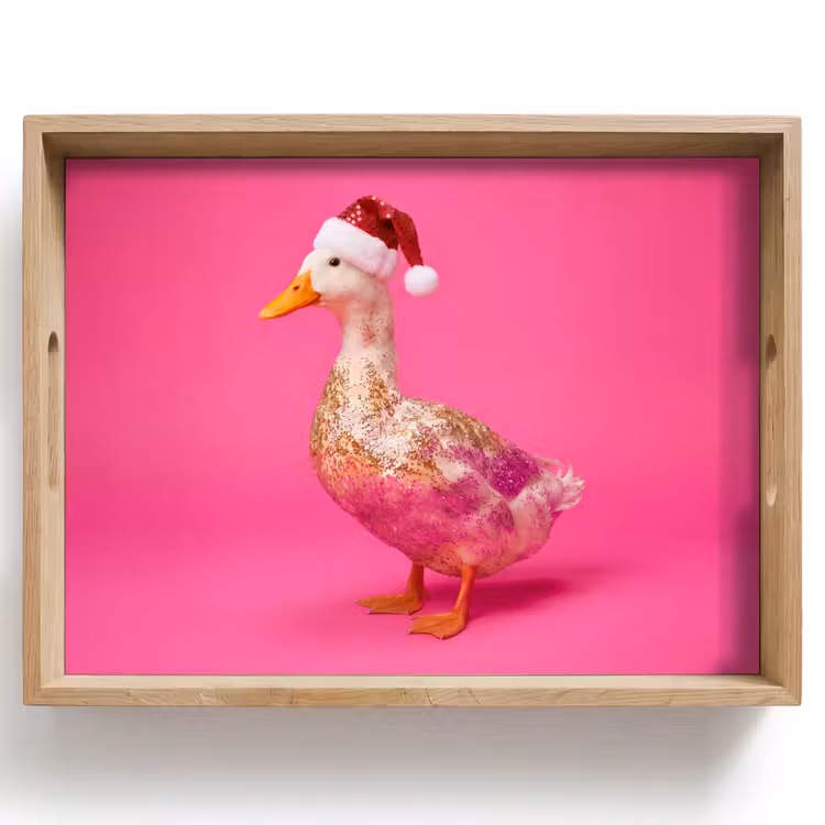 Tablett - Vogel – Weihnachten – Rosa — 1