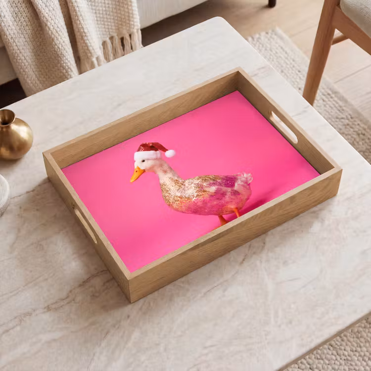 Tablett - Vogel – Weihnachten – Rosa — 2