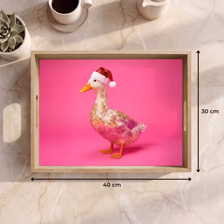 Tablett - Vogel – Weihnachten – Rosa — 9