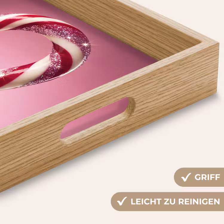 Tablett - Zuckerstange – Glitzernd – Rosa — 5