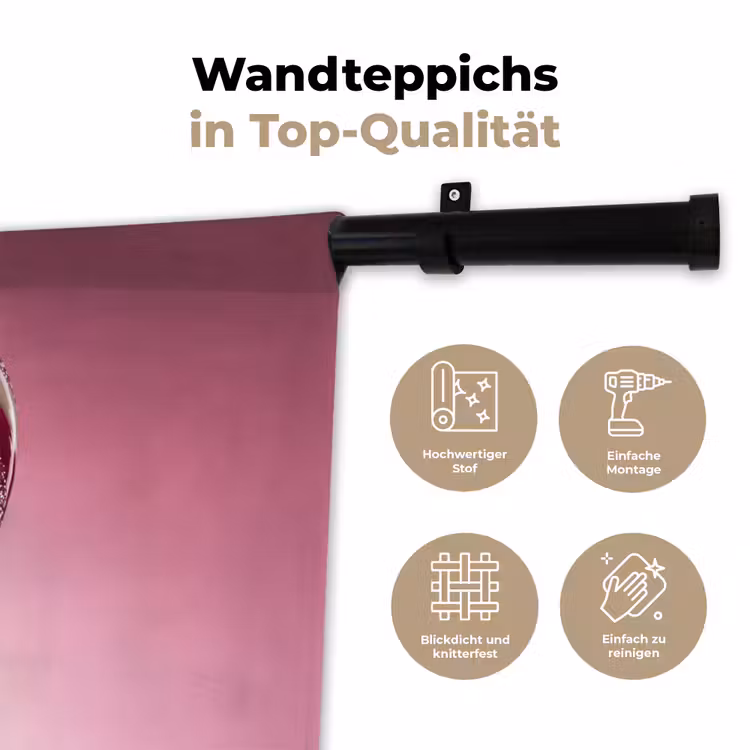 Wandteppich - Zuckerstange – Glitzernd – Rosa — 7