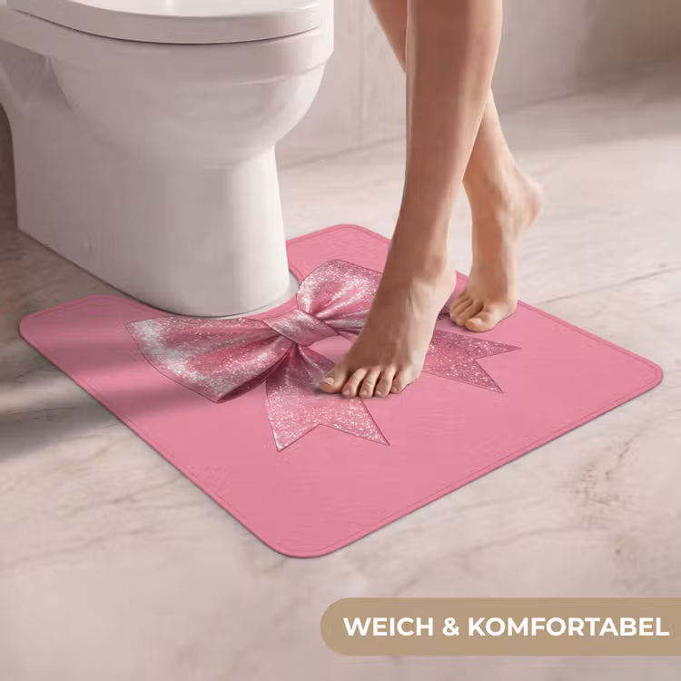 WC Vorleger - Rosa Schleife – Glitzer — 5