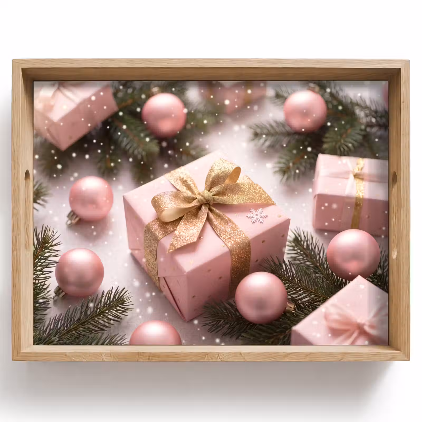 Tablett - Geschenk – Weihnachten – Rosa — 1