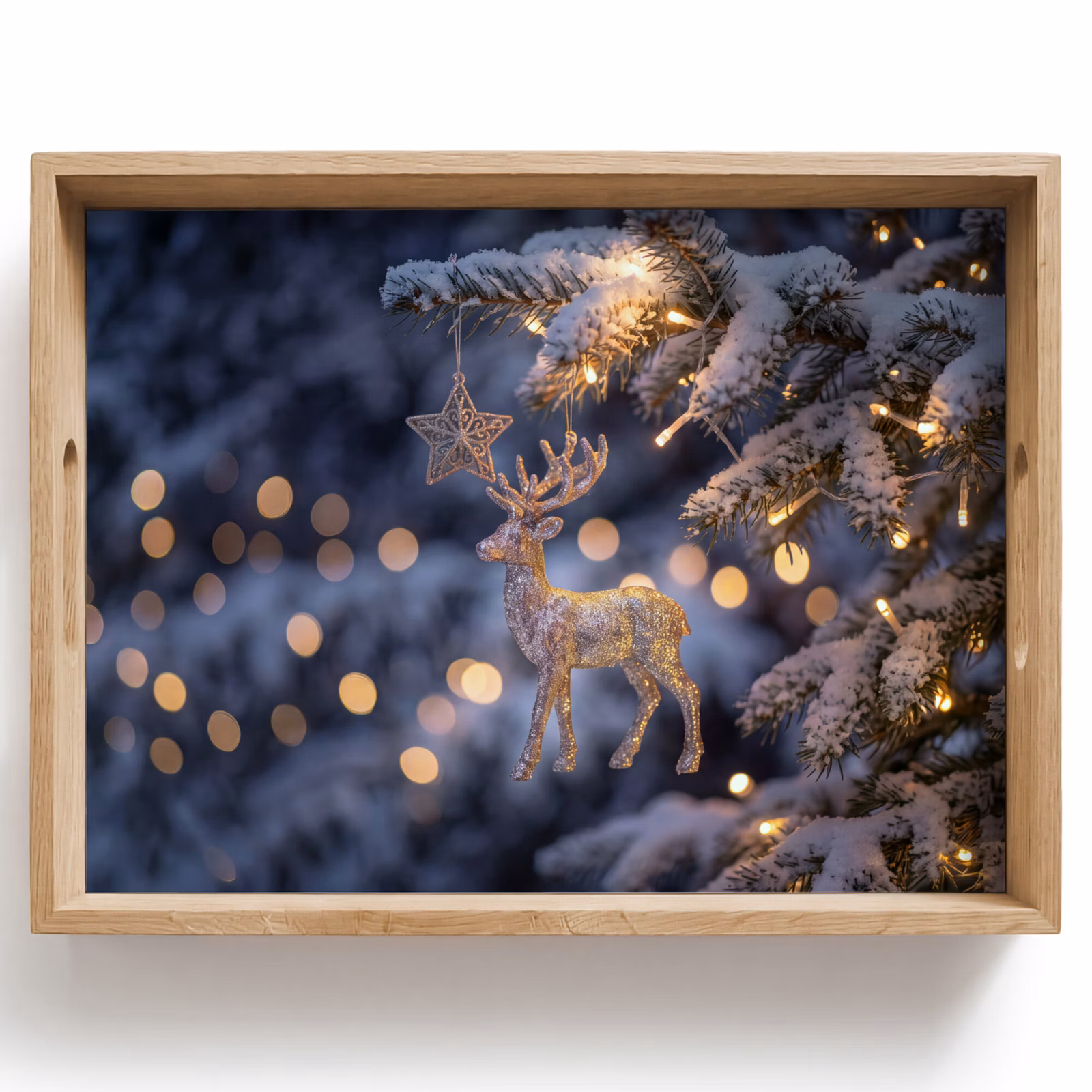 Tablett - Rentier – Weihnachten – Schnee — 1