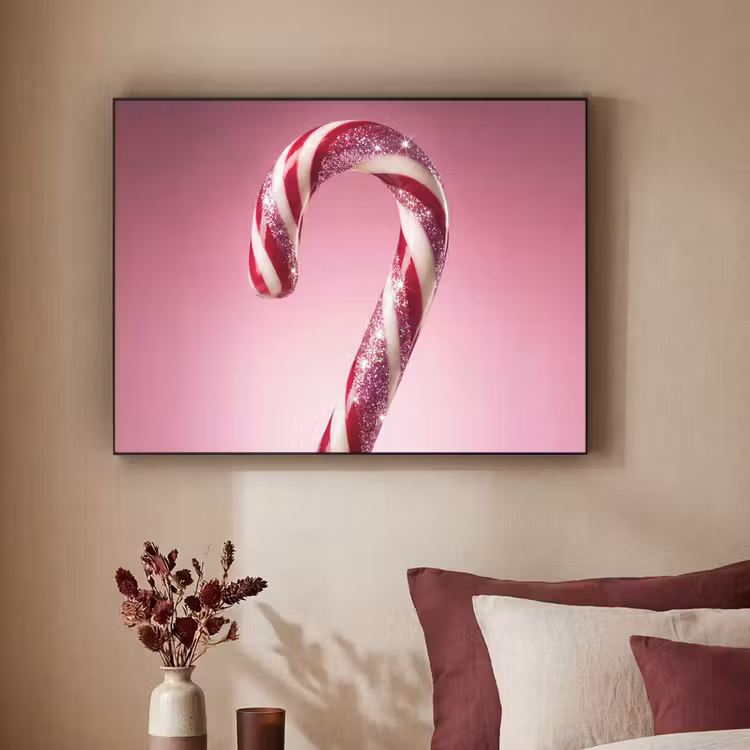 Art Frame - Zuckerstange – Glitzernd – Rosa — 2