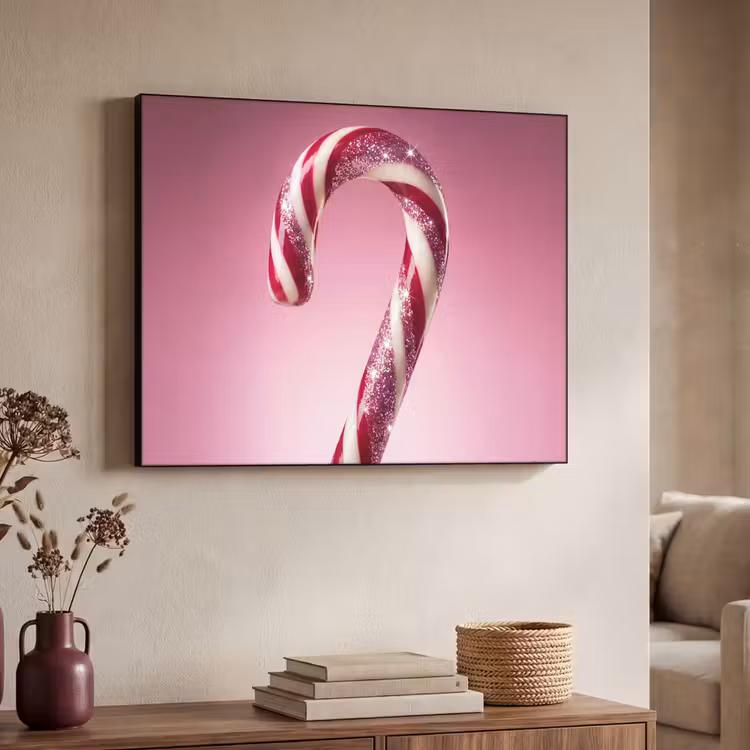 Art Frame - Zuckerstange – Glitzernd – Rosa — 3