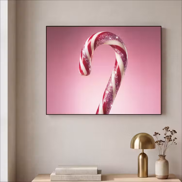 Art Frame - Zuckerstange – Glitzernd – Rosa — 4