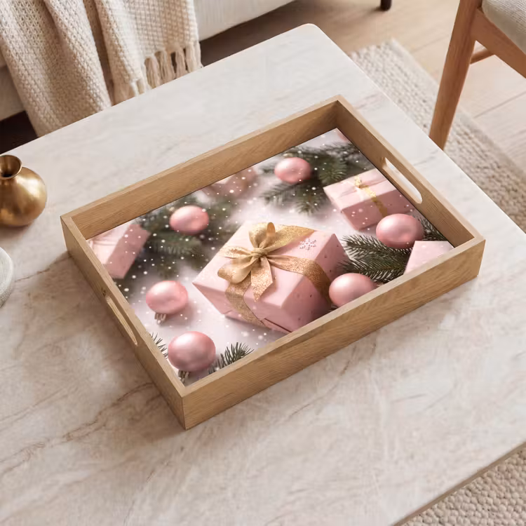 Tablett - Geschenk – Weihnachten – Rosa — 2