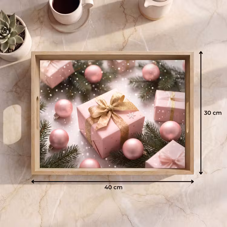 Tablett - Geschenk – Weihnachten – Rosa — 9