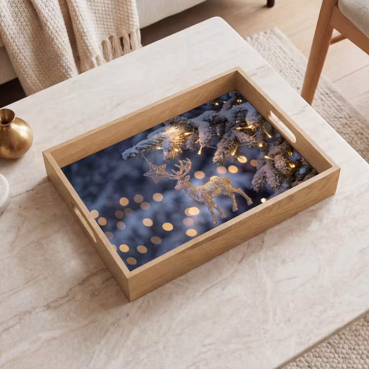 Tablett - Rentier – Weihnachten – Schnee — 2
