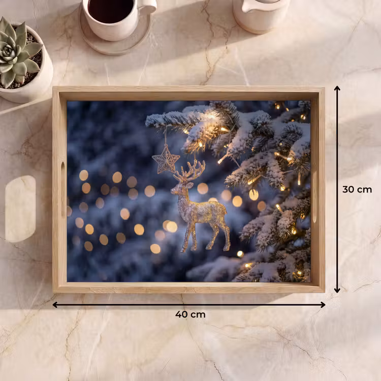 Tablett - Rentier – Weihnachten – Schnee — 9