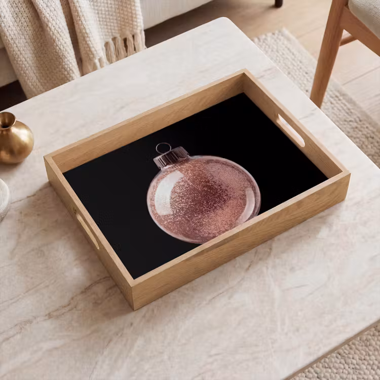 Tablett - Weihnachtskugel – Roségold – Weihnachten — 2