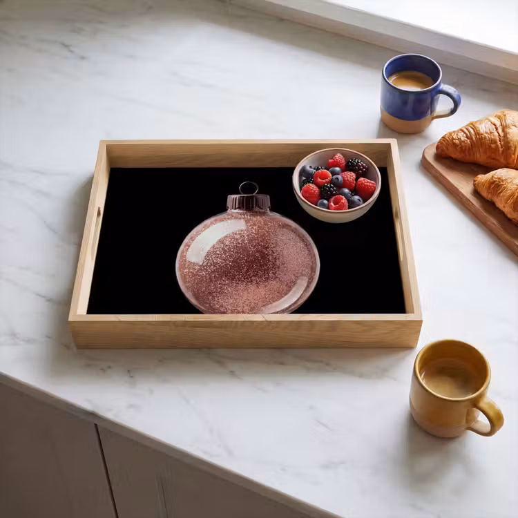 Tablett - Weihnachtskugel – Roségold – Weihnachten — 4