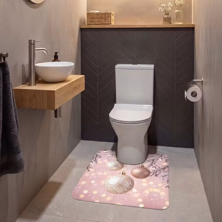 WC Vorleger - Weihnachtskugel – Rosa – Winter — 2