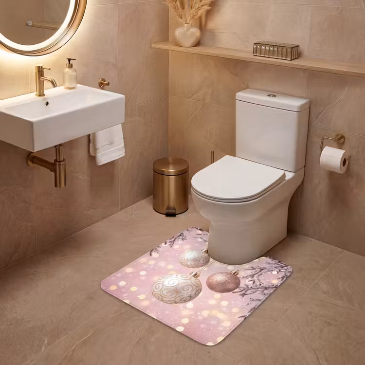 WC Vorleger - Weihnachtskugel – Rosa – Winter — 4