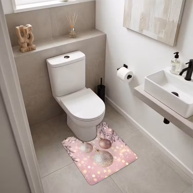 WC Vorleger - Weihnachtskugel – Rosa – Winter — 6