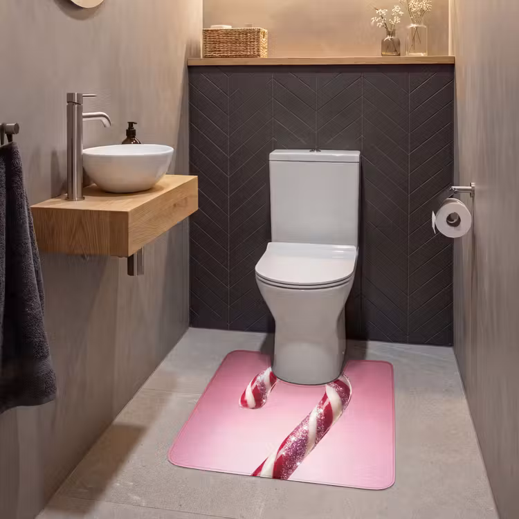WC Vorleger - Zuckerstange – Glitzernd – Rosa — 2