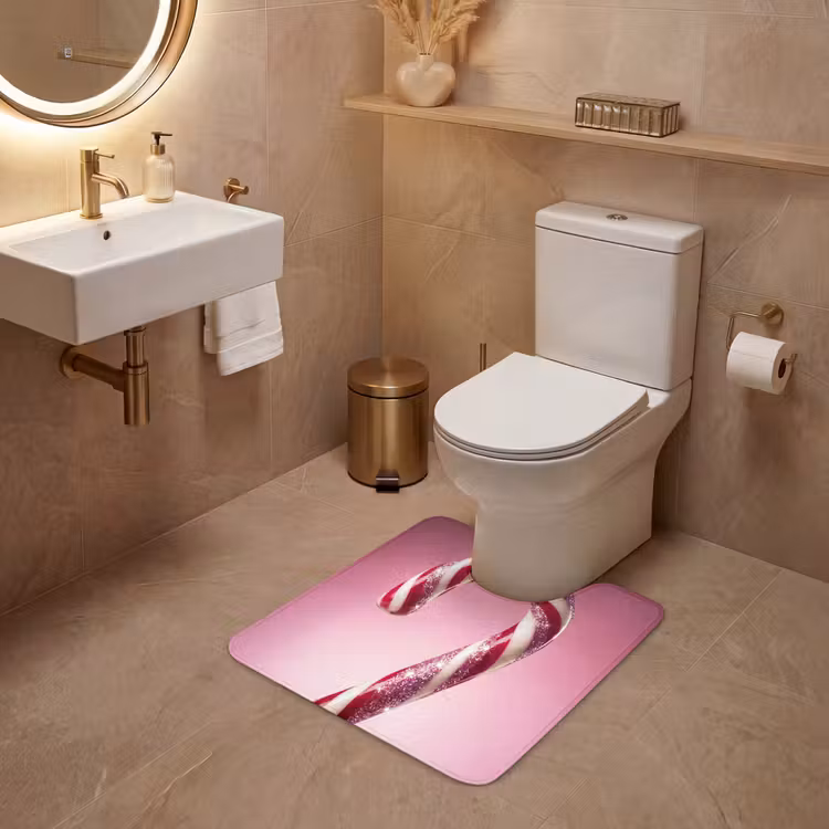WC Vorleger - Zuckerstange – Glitzernd – Rosa — 4