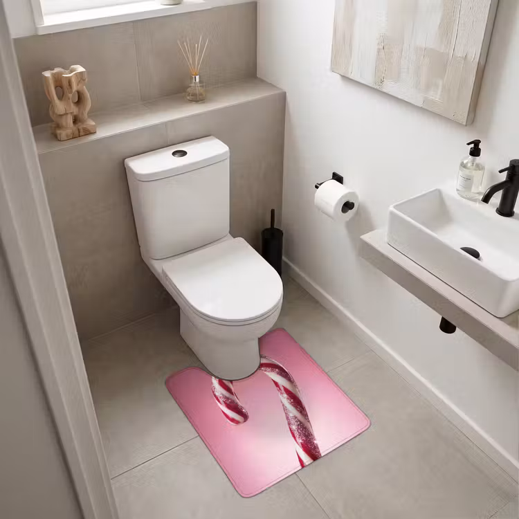 WC Vorleger - Zuckerstange – Glitzernd – Rosa — 6