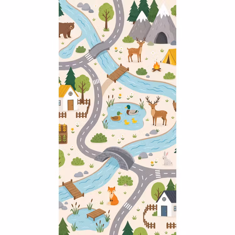 Tapete - Landschaft – Fluss – Karikatur — 2