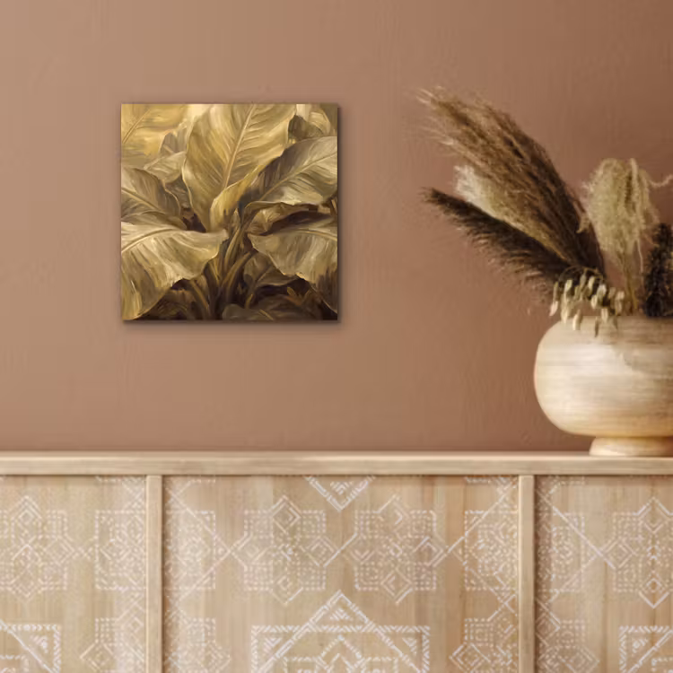 Alu-Dibond-Bild - Blätter – Tropisch – Gold — 5