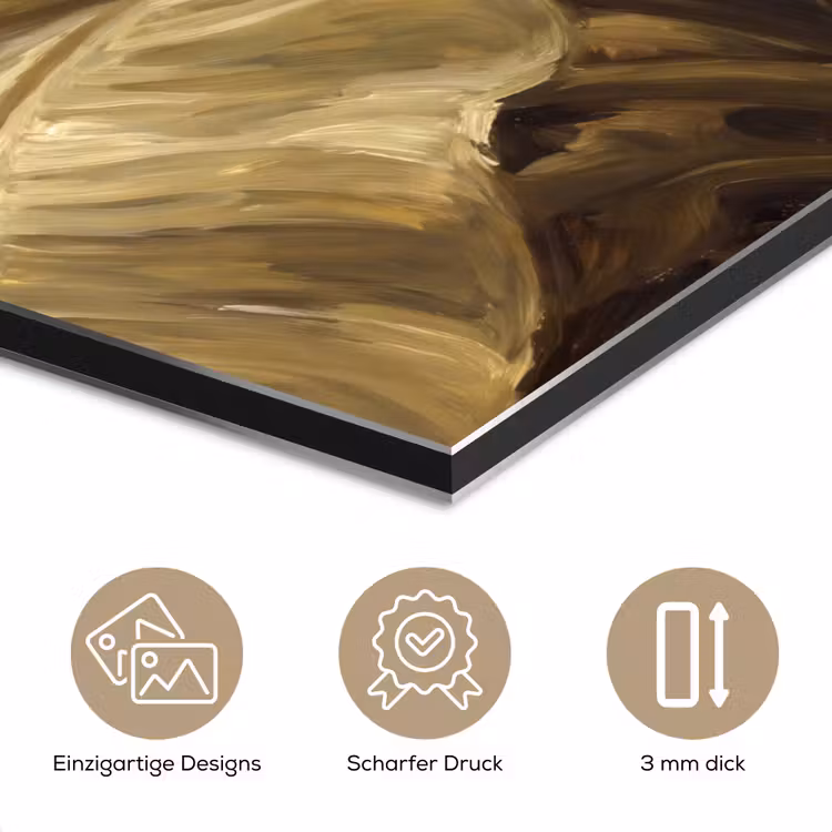 Alu-Dibond-Bild - Blätter – Tropisch – Gold — 7