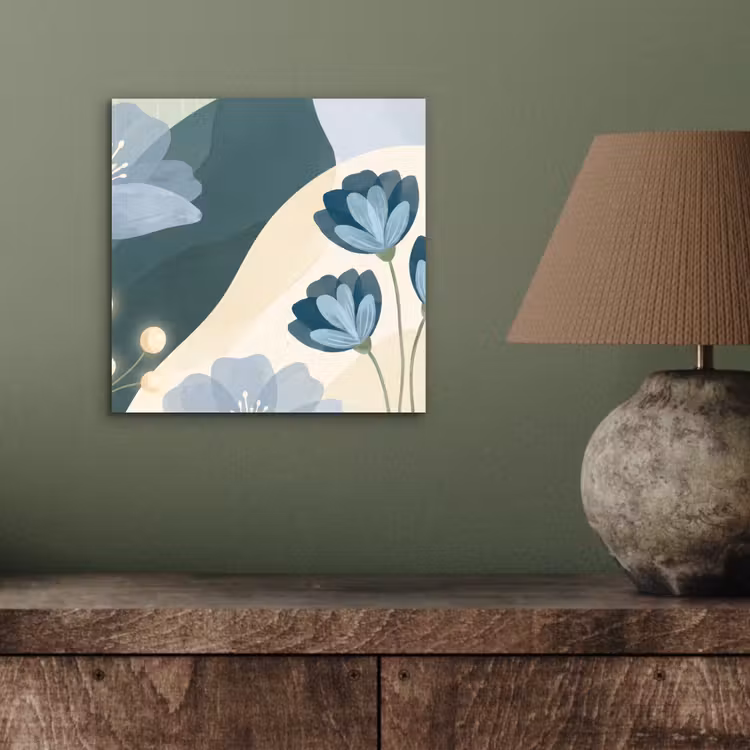 Alu-Dibond-Bild - Blumen – Abstrakt – Blau — 3