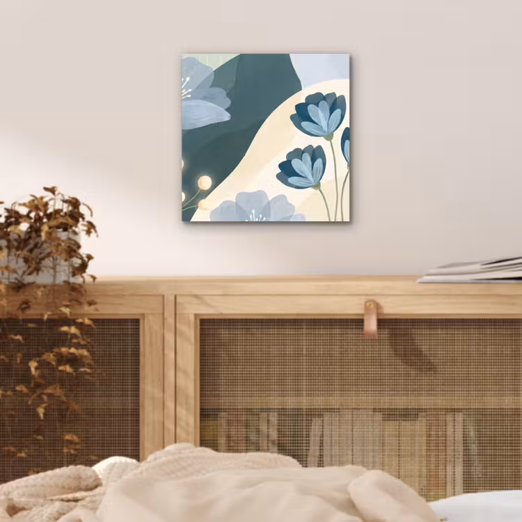 Alu-Dibond-Bild - Blumen – Abstrakt – Blau — 4