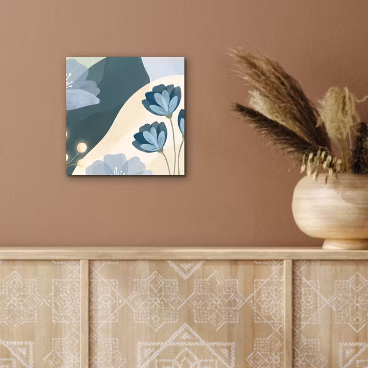 Alu-Dibond-Bild - Blumen – Abstrakt – Blau — 5
