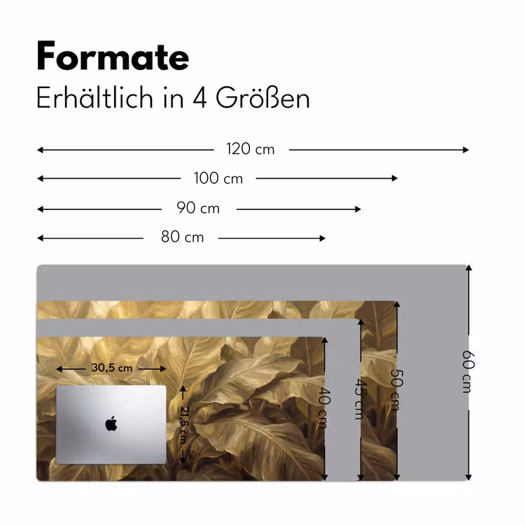 Schreibtischunterlage - Blätter – Tropisch – Gold — 5