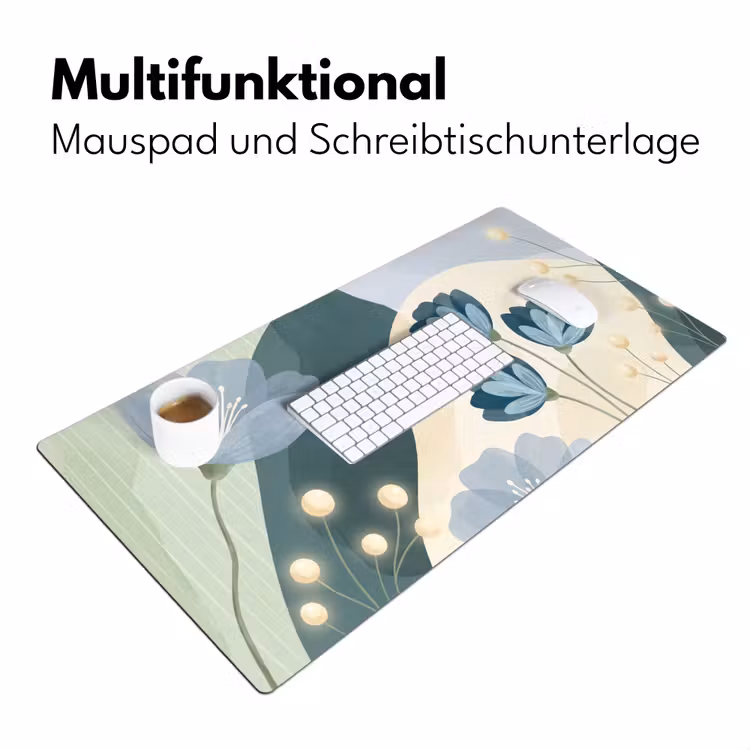Schreibtischunterlage - Blumen – Abstrakt – Blau — 4